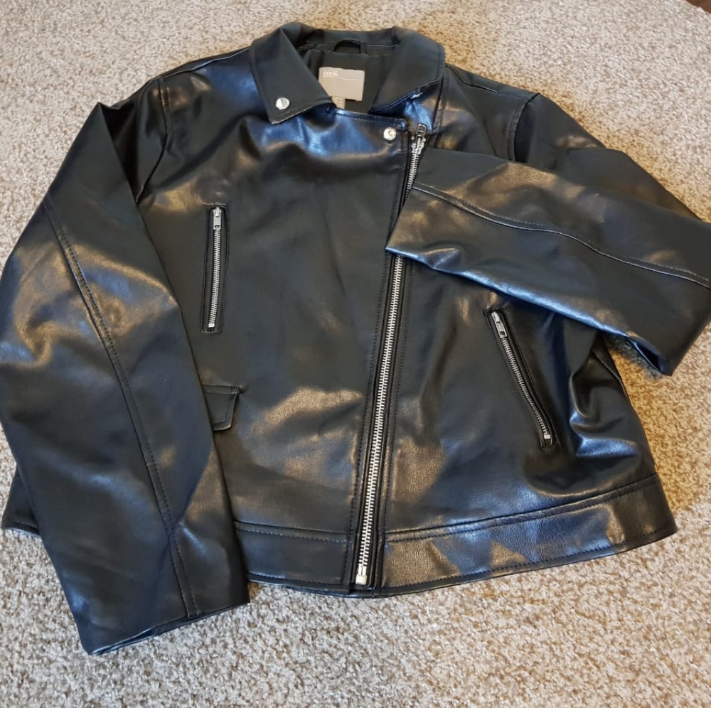 NWT Asos Curve Faux Leather Biker Jacket